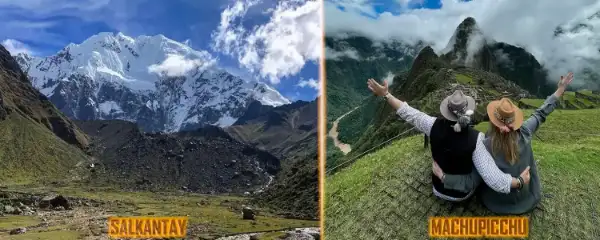 Salkantay nevado e Machu Picchu