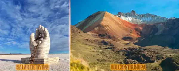 Uyuni Salt Flat and Thunupa Volcano